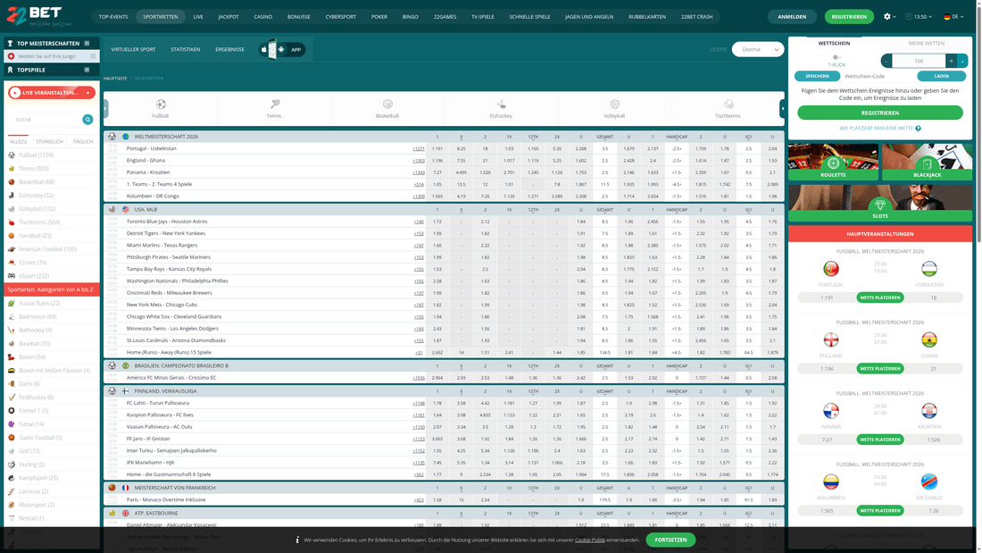 22Bet Startseite
