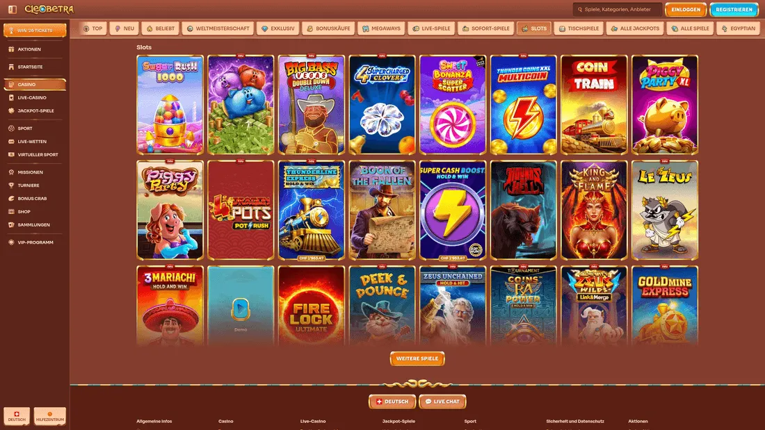 Cleobetra Online Casino — Lobby