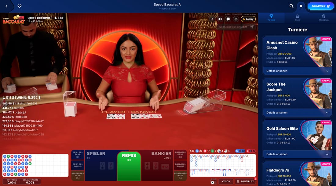 Baccarat im Online Casino — eigene Aufnahme