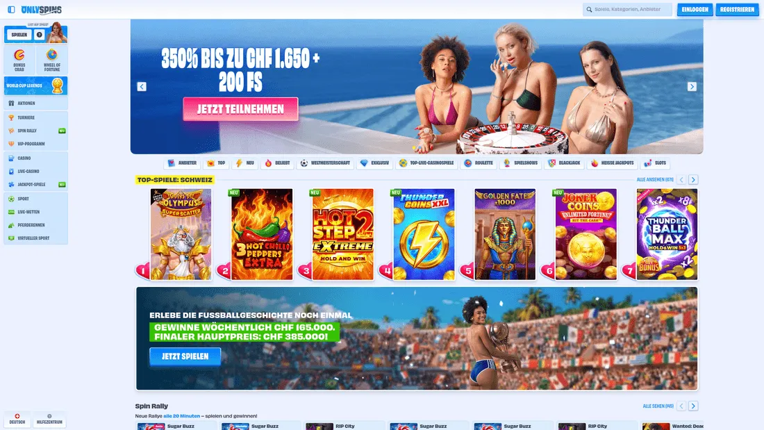 OnlySpins Online Casino — Lobby