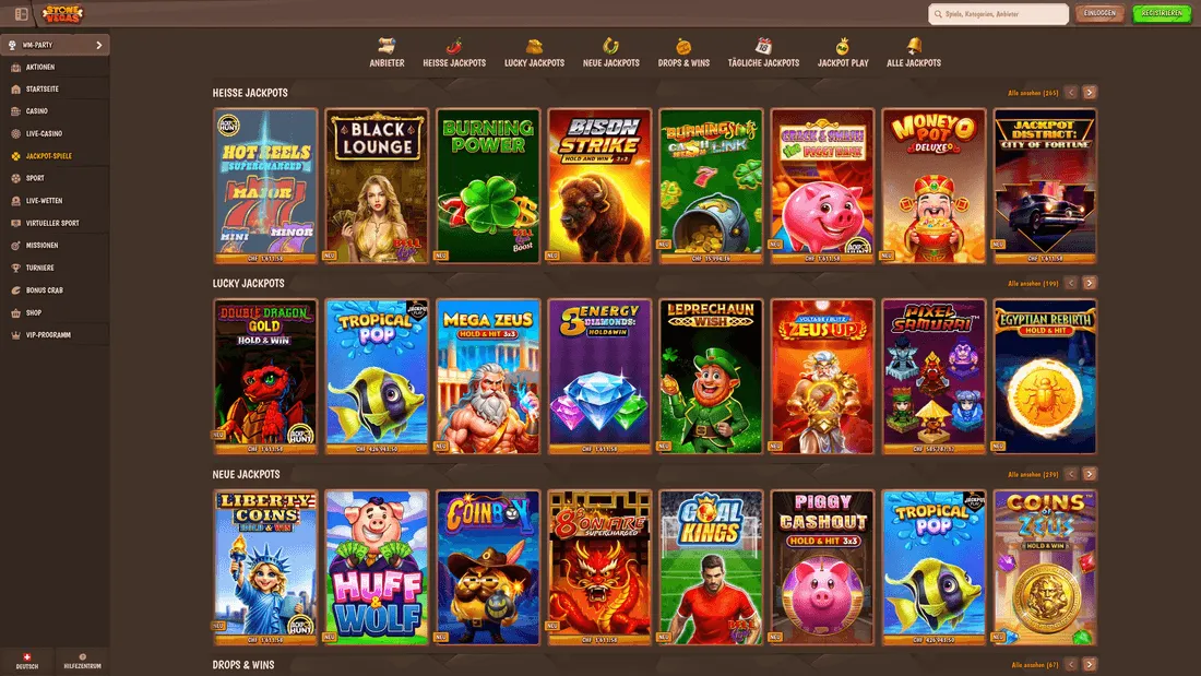 Jackpot-Spiele im Online Casino
