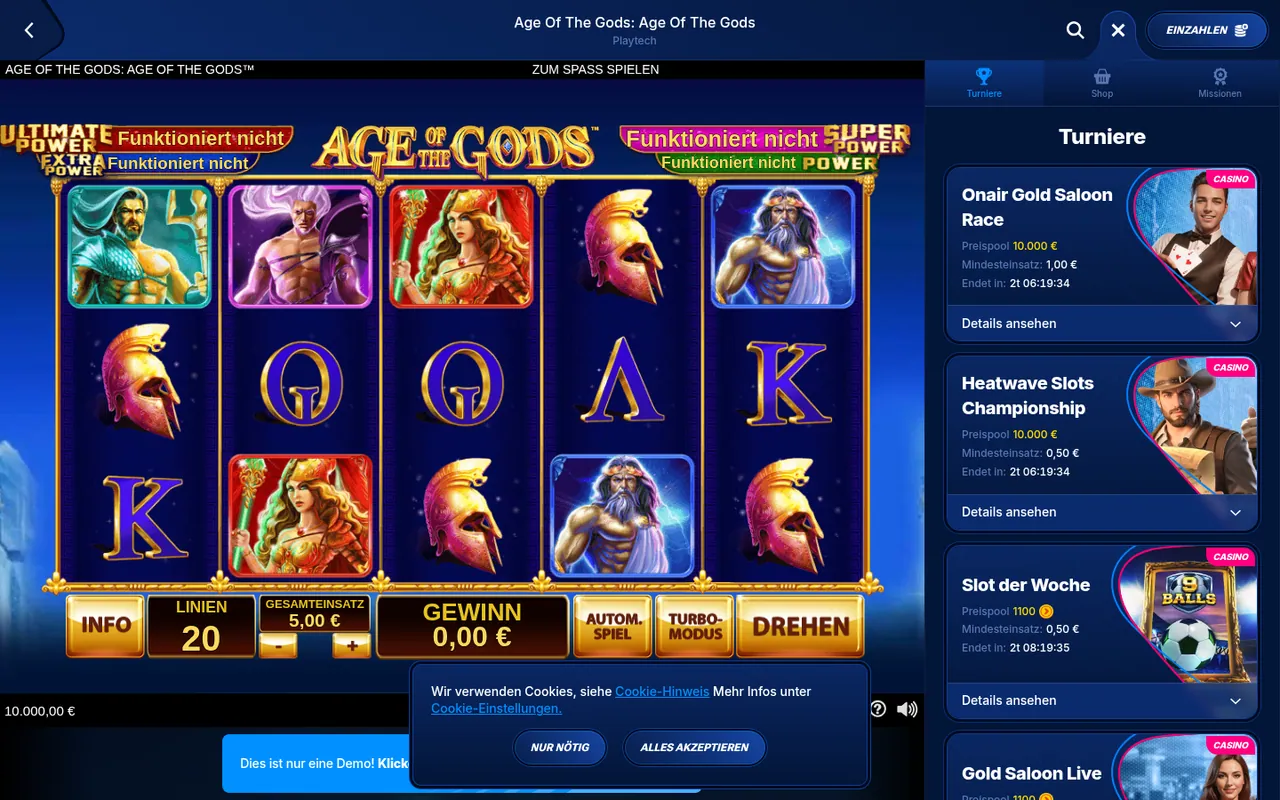 Age Of The Gods: Age Of The Gods Playtech — Spielrunde