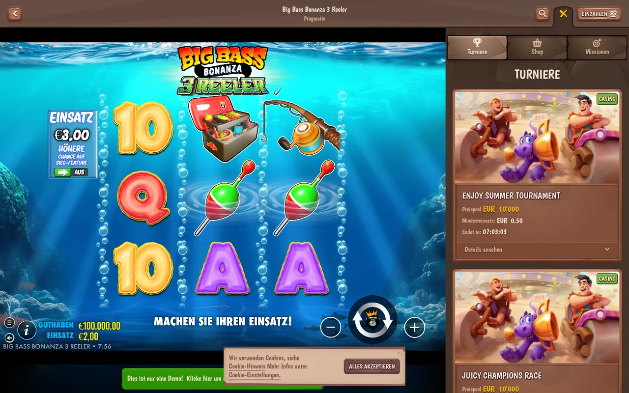 Big Bass Bonanza 3 Reeler — Spielrunde