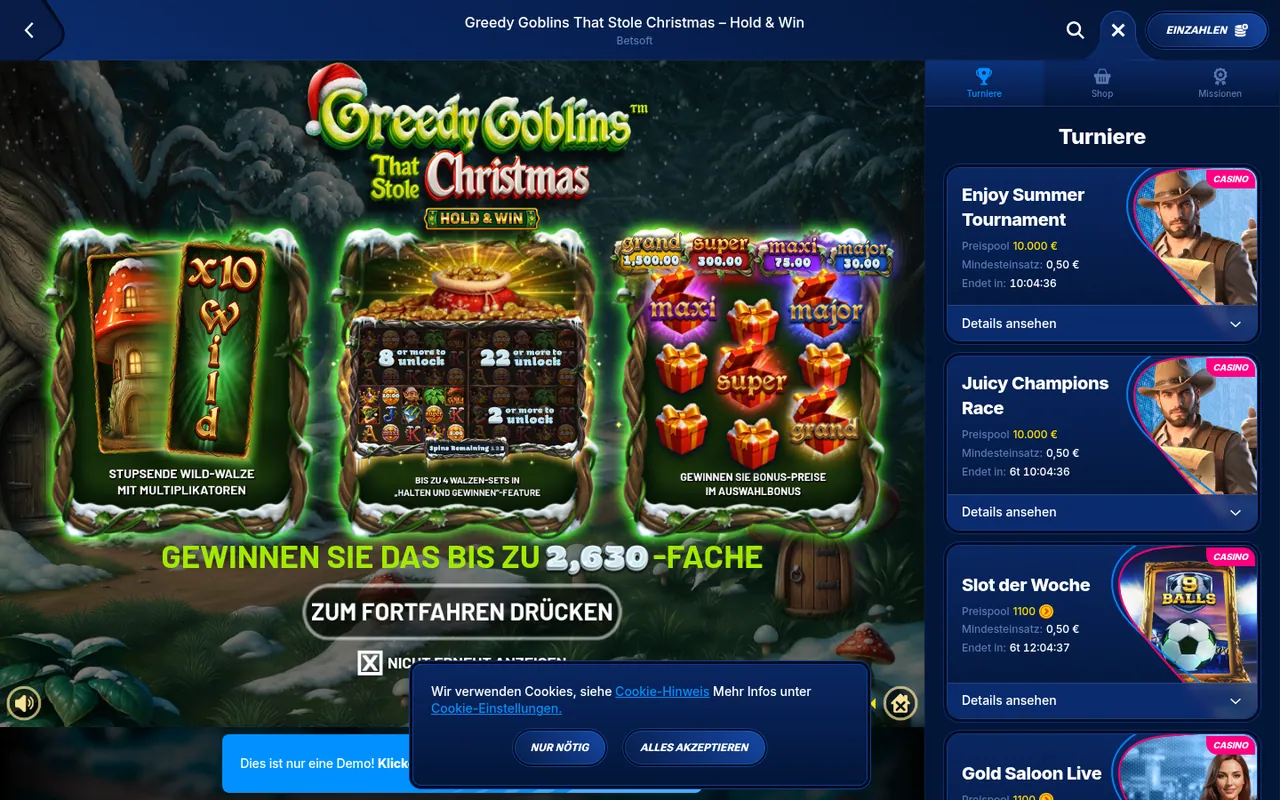 Greedy Goblins That Stole Christmas – Hold & Win — Spielrunde