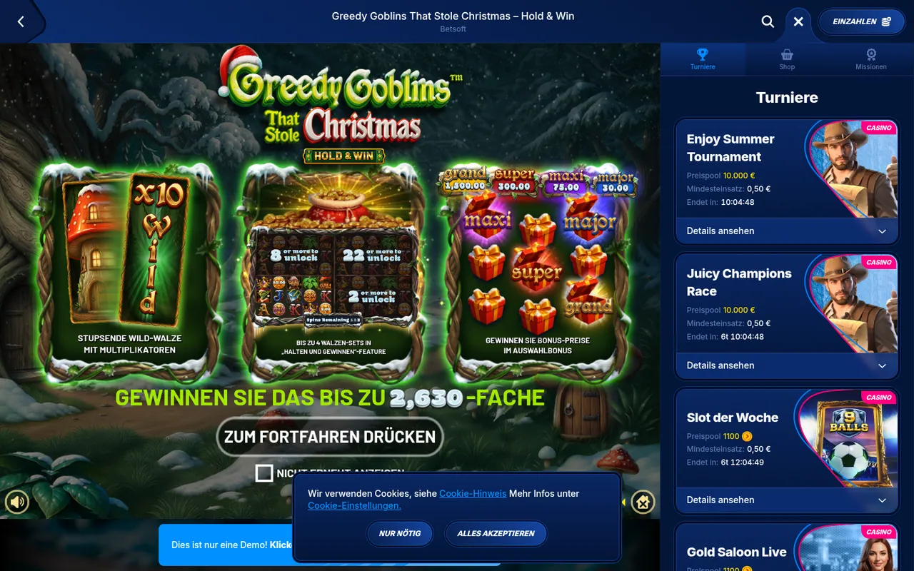 Greedy Goblins That Stole Christmas – Hold & Win — Startbildschirm