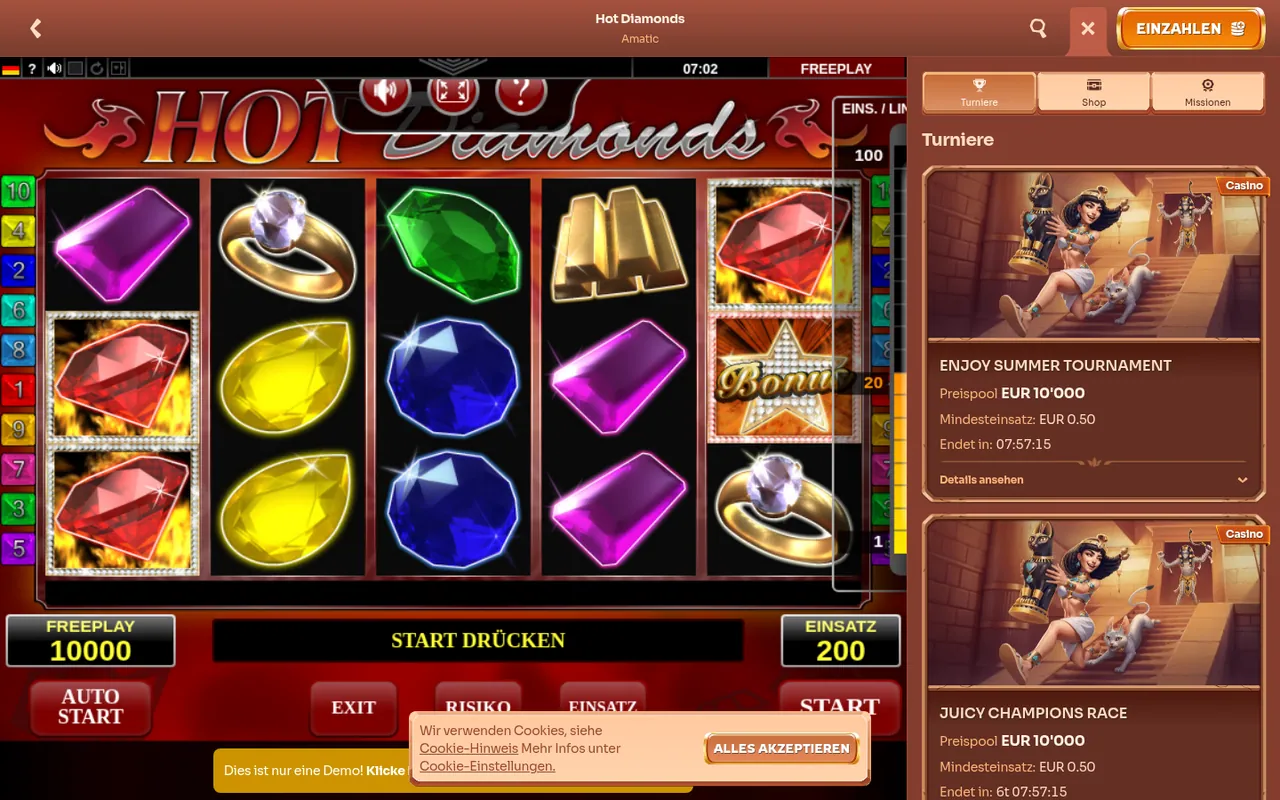 Hot Diamonds — Spielrunde