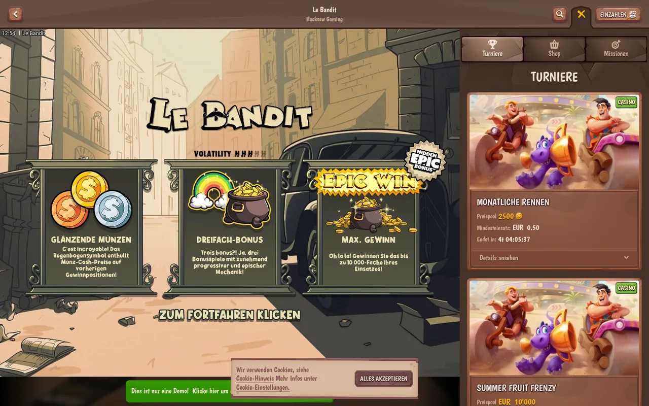 Le Bandit — Startbildschirm