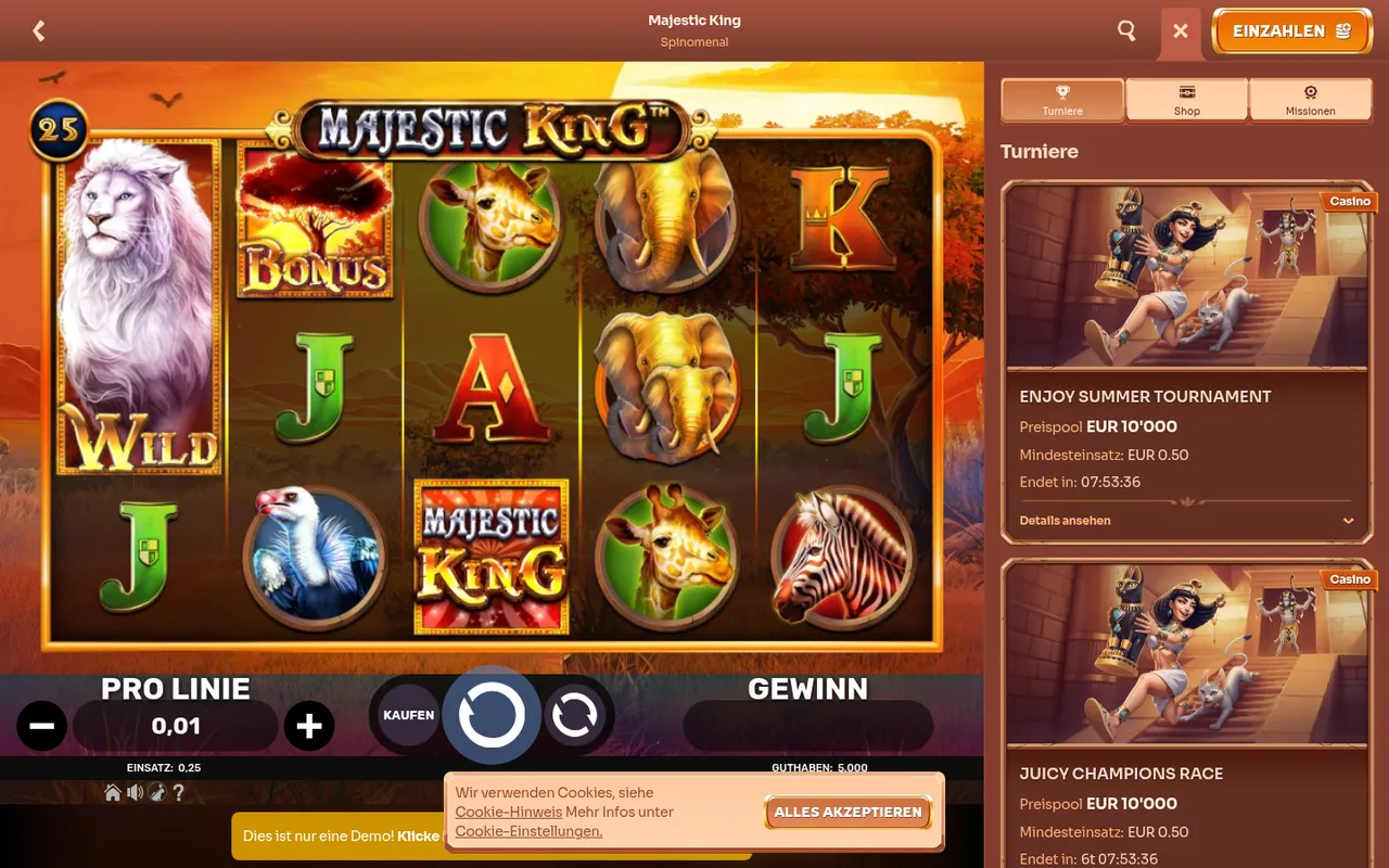 Majestic King — Spielrunde