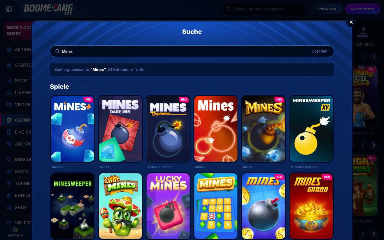 Mines — Casino-Lobby