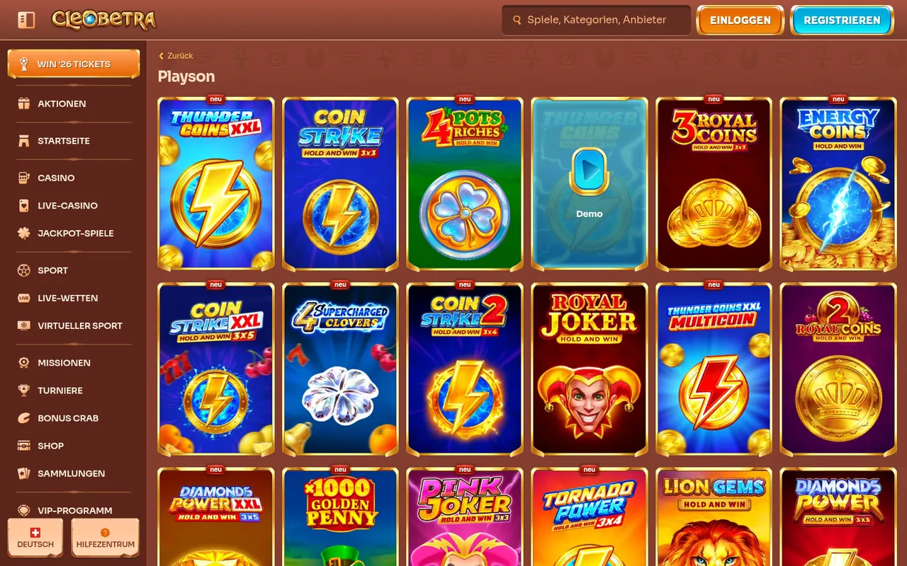 Playson Slots & Spiele-Spiele im Casino-Lobby