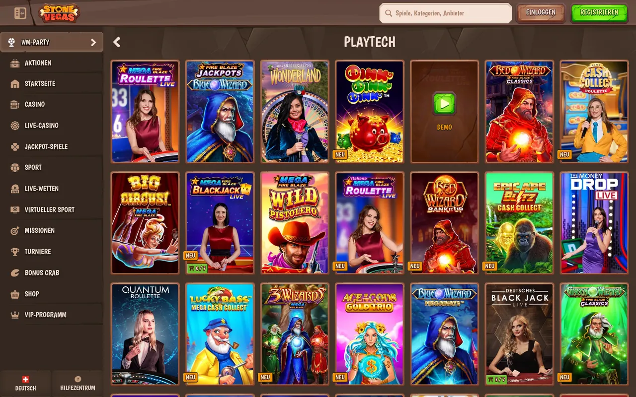 Playtech Slots & Spiele-Spiele im Casino-Lobby