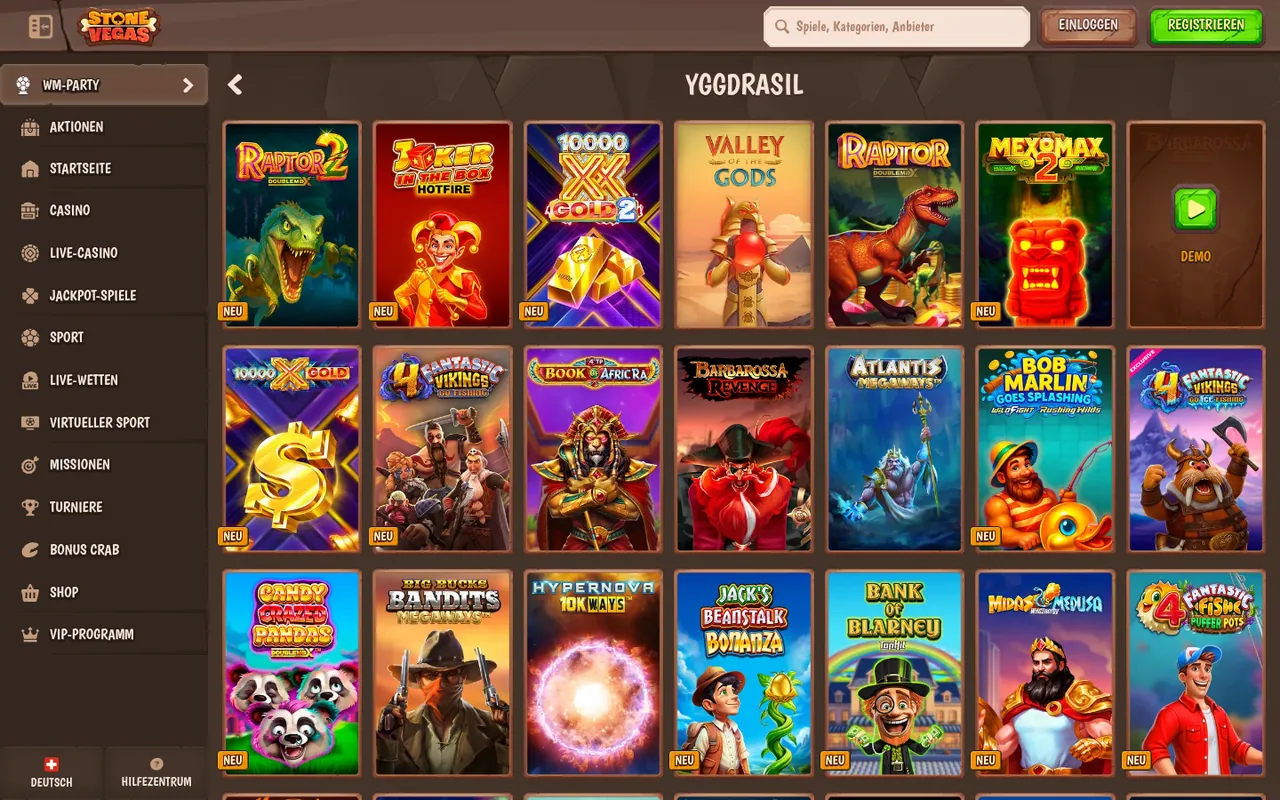 Yggdrasil Slots & Spiele-Spiele im Casino-Lobby