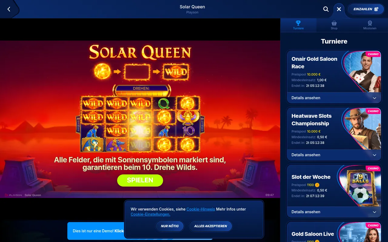 Solar Queen Playson — Spielrunde