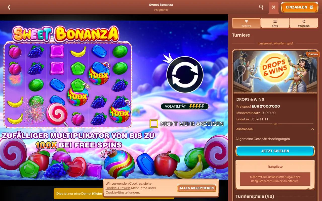 Sweet Bonanza — Spielrunde
