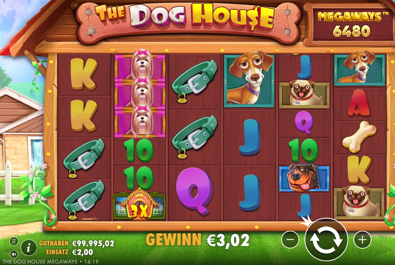 The Dog House — gewonnene Linie in der Demo