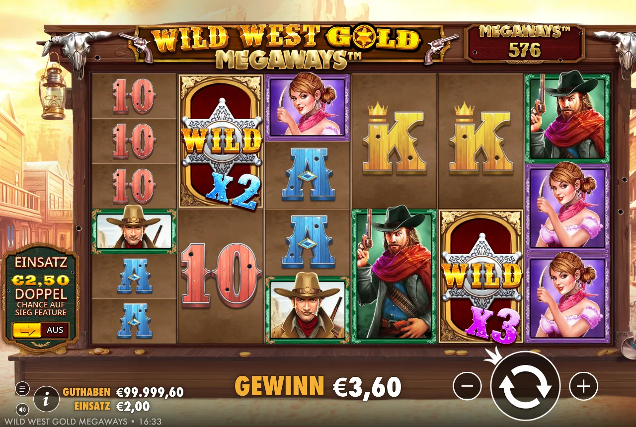 Wild West Gold — gewonnene Linie in der Demo