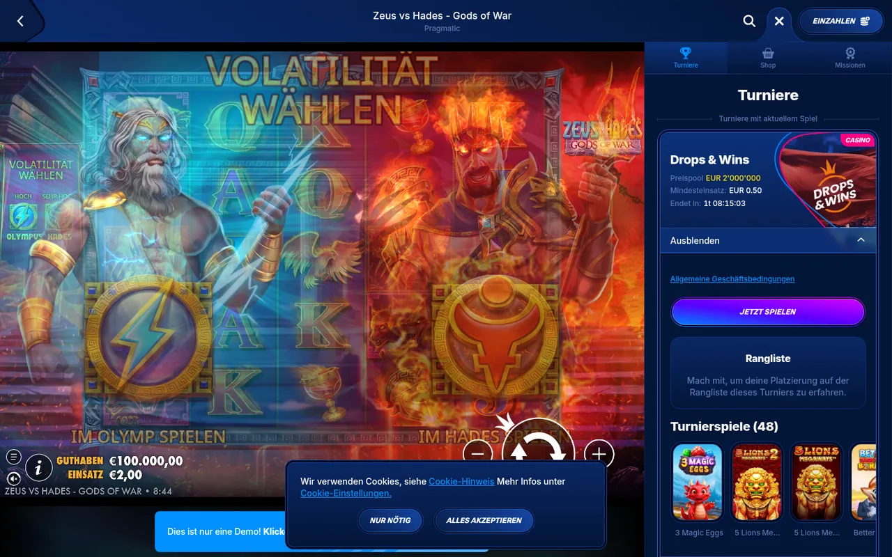 Zeus vs Hades - Gods of War — Spielrunde
