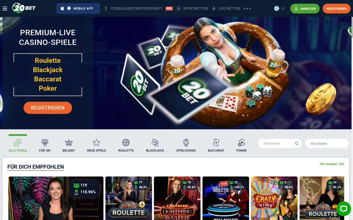 20Bet Live-Casino