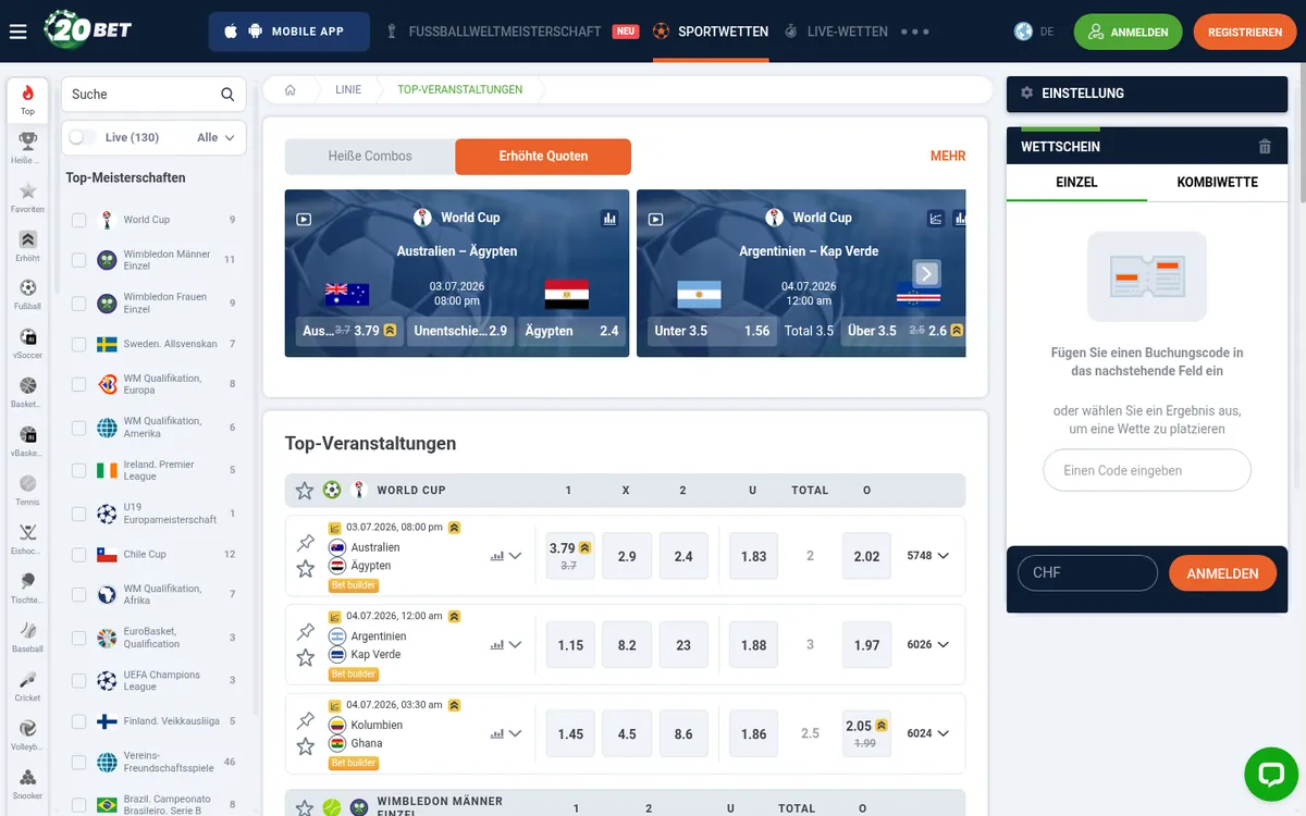 20Bet Sportwetten