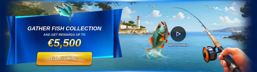 Bassbet Go Fishing Banner: Fischsammlung vervollständigen und Belohnungen erhalten