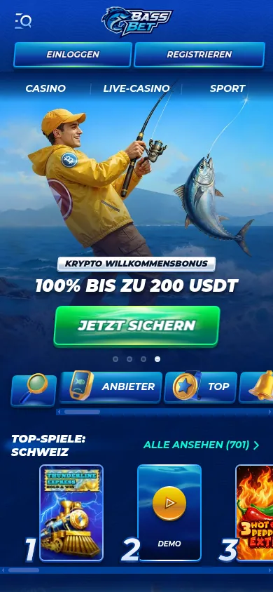 Bassbet mobile Ansicht