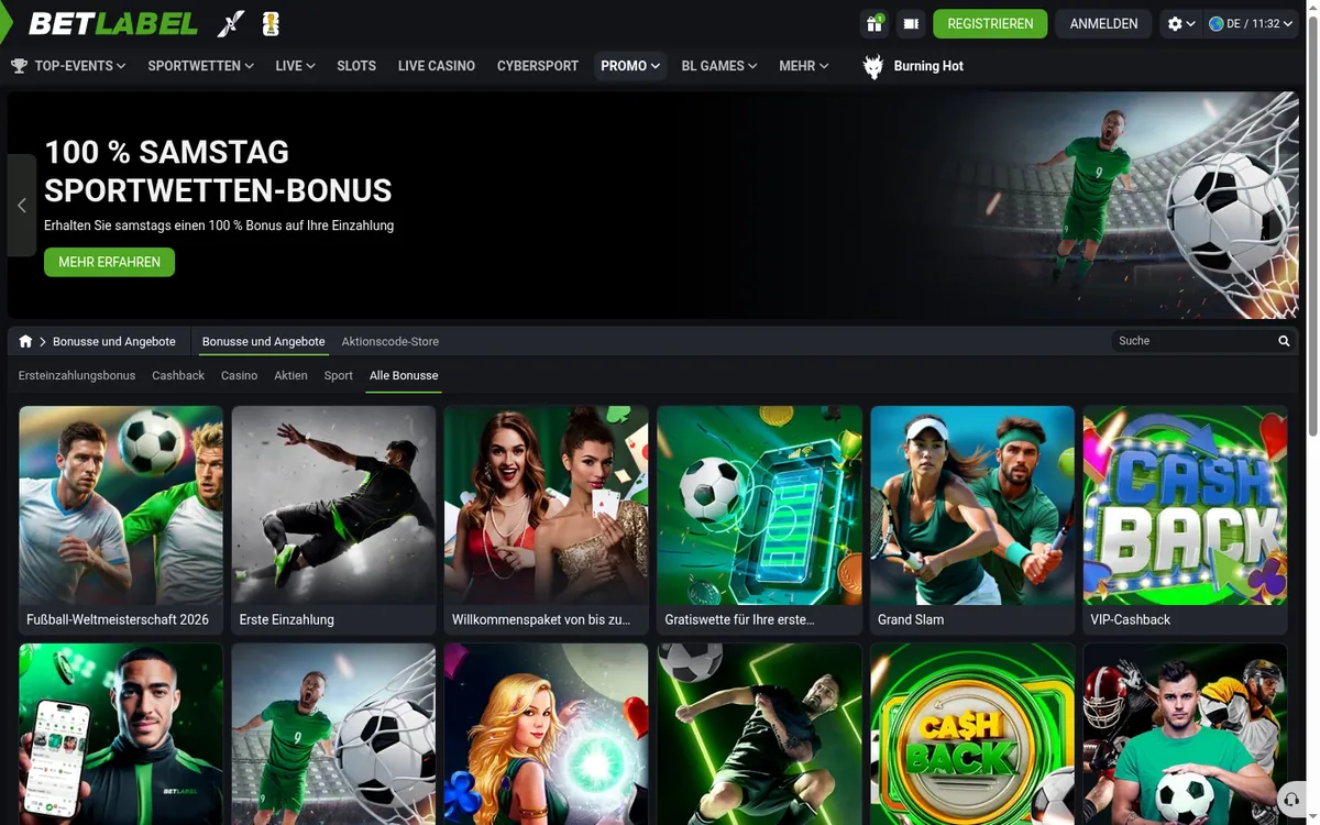Betlabel Bonus und Aktionen