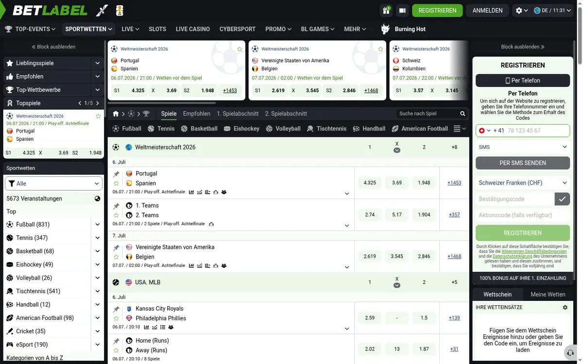 Betlabel Sportwetten