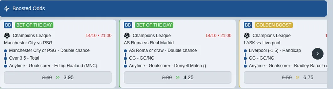 BetRepublic Boosted Odds mit Bet of the Day und Golden Boost