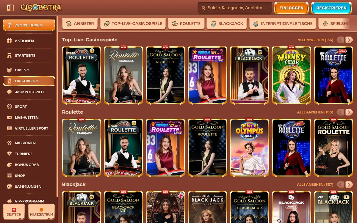 Cleobetra Live-Casino
