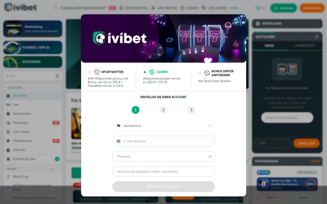 Ivibet Registrierung