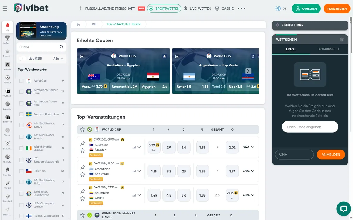 Ivibet Sportwetten