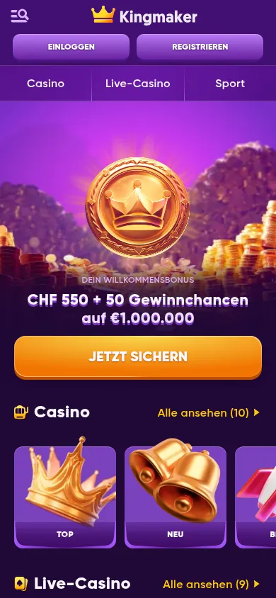 Kingmaker mobile Ansicht