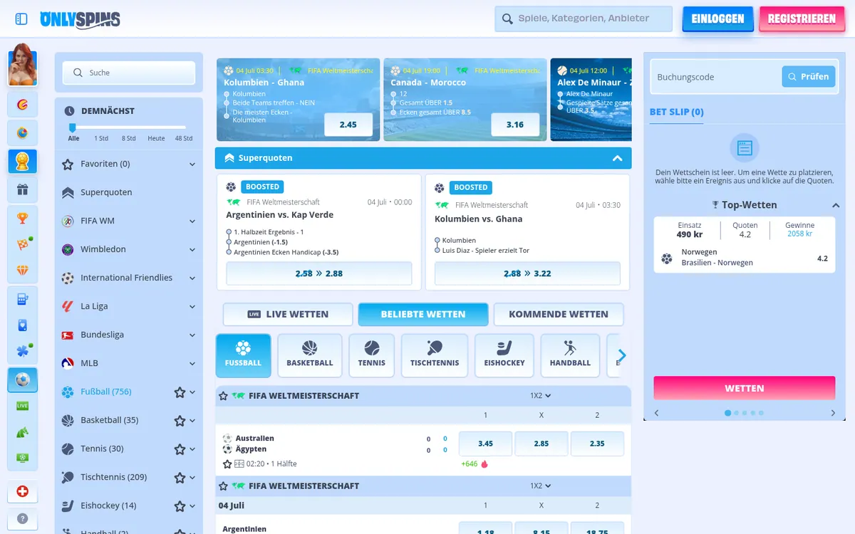 OnlySpins Sportwetten
