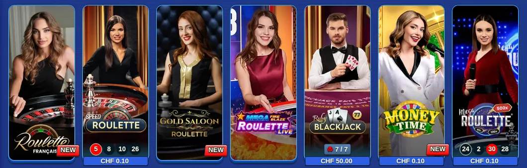 Pistolo Top Live Casino mit Mindesteinsätzen in CHF