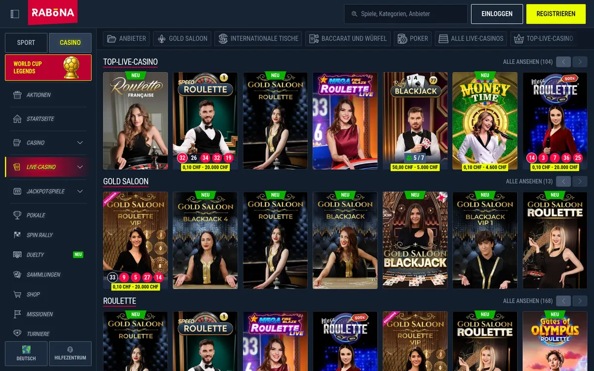 Rabona Live-Casino