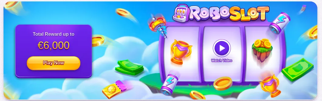 Robocat Roboslot Banner mit Gesamtbelohnung bis 6000 Euro